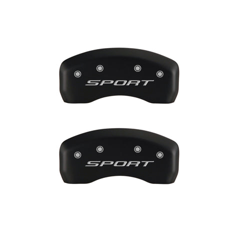 MGP 4 Caliper Covers Engraved front & Rear 2015/Sport Red finish silver ch - 10241SSPTRD