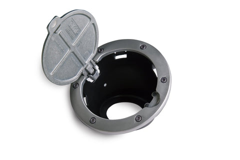 AMP Research 2007-2017 Jeep Wrangler JK 2/4 Door Fuel Door - Brushed - 73000-00A