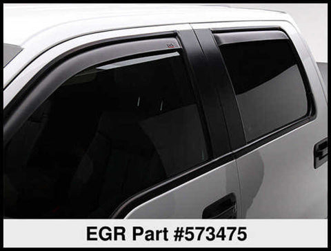 EGR 15+ Ford F150 Super Cab In-Channel Window Visors - Set of 4 - Matte (573475) - 573475