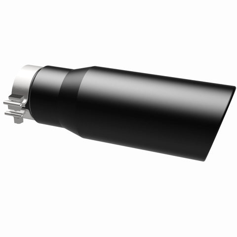 MagnaFlow Tip Stainless Black Coated Single Wall Round Single Outlet 5in Dia 3.5in Inlet 14.5in L - 35237
