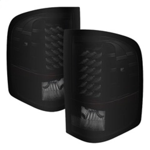 xTune Chevy Silverado 07-13 LED Tail Lights Black Smoke ALT-JH-CS07-LED-BKSM - 5077493