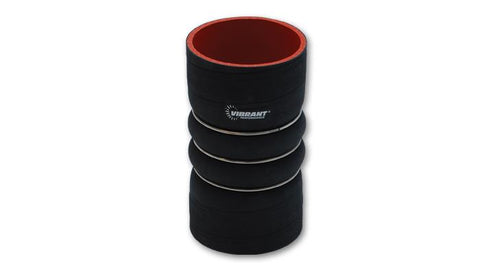 Vibrant 4 Ply Aramid Reinf Silicone Hump Hose conn 3.5in IDx6in long 3 reinforcement ring MATTE BLK - 11821