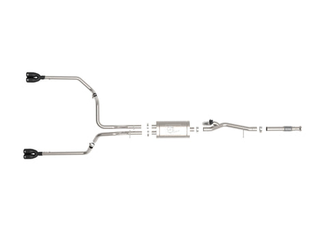 aFe Gemini XV 3in 304 SS Cat-Back Exhaust w/ Cutout 19-21 GM Silverado/Sierra 1500 V8- w/ Black Tips - 49-34139-B