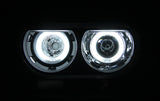 ANZO 2008-2014 Dodge Challenger Projector Headlights w/ Halo Black (CCFL) (HID Compatible) - 121306