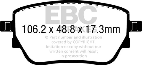 EBC 2019+ Mercedes-Benz A220 Sedan (V177) 2.0L Turbo Yellowstuff Rear Brake Pads - DP42389R