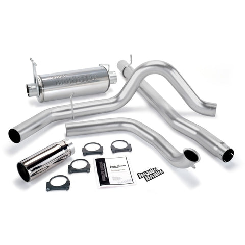 Banks Power 99 Ford 7.3L Truck Cat Monster Exhaust System - SS Single Exhaust w/ Chrome Tip - 48655