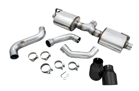 AWE Tuning 2018+ Jeep Wrangler JL/JLU Tread Edition Axle-Back Dual Exhaust - Diamond Black Tips - 3015-33001