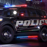 Putco 11-19 Ford Explorer Interceptor Blade Rocker Kits Sideliners - Red/Blue w/ White Override - 901001660