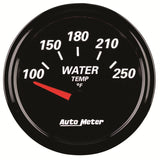 Autometer Designer Black II 52mm 250 Deg F Water Temp Gauge - 1238