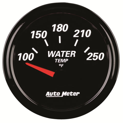 Autometer Designer Black II 52mm 250 Deg F Water Temp Gauge - 1238