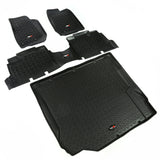 Rugged Ridge Floor Liner Front/Rear/Cargo Black 2007-2010 Jeep Wrangler JK 4 Dr - 12988.01