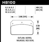 Hawk Wilwood Dynalite Caliper HP+ Street Brake Pads - HB100N.480