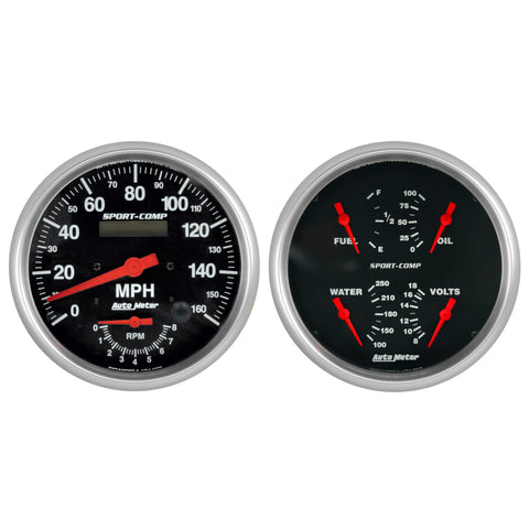 Autometer Sport-Comp Quad & Tach/Speedo 5in. - 2 Pc. - 3505