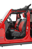 PRP 2018+ Jeep Wrangler JLU/4 Door/ Jeep Gladiator JT/ Rubicon Front Seat Covers (Pair) - Black/Red - B040-05