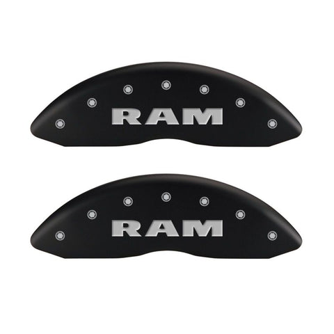 MGP 4 Caliper Covers Engraved Front & Rear RAM Red finish silver ch - 12124SRAMRD