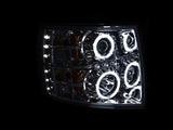 ANZO 2007-2013 Chevrolet Silverado 1500 Projector Headlights w/ Halo Chrome - 111086