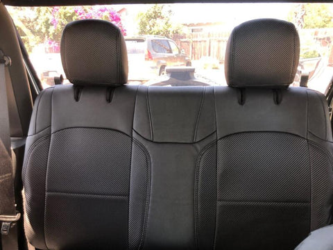 PRP Jeep Wrangler JL Rear Bench Covers - 2 door - Black/Green - B041-06