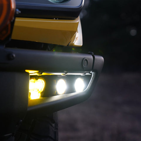 KC HiLiTES 2021+ Ford Bronco FLEX ERA 3 Dual Mode SAE Fog Light Pocket Kit - 97168