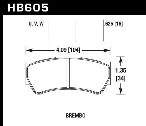 Hawk DTC-80 Brembo F3 16mm Race Brake Pads - HB605Q.625