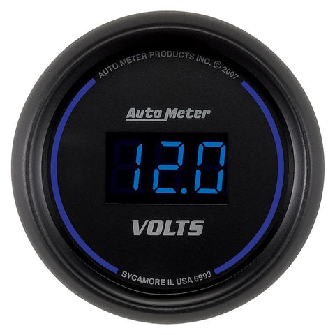 Autometer Cobalt Digital 52.4mm Black Voltmeter - 6993