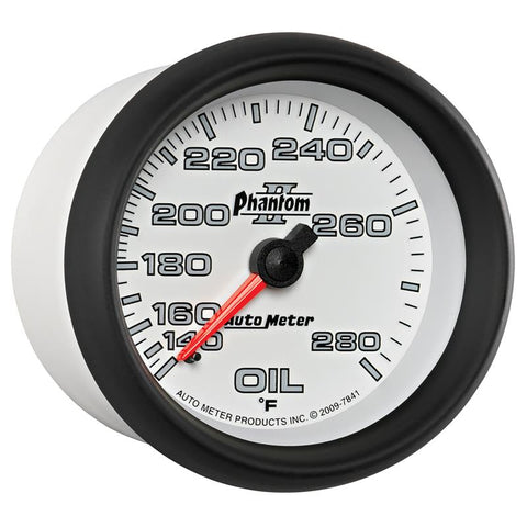 AutoMeter Gauge Oil Temp 2-5/8in. 140-280 Deg. F Mechanical Phantom II - 7841