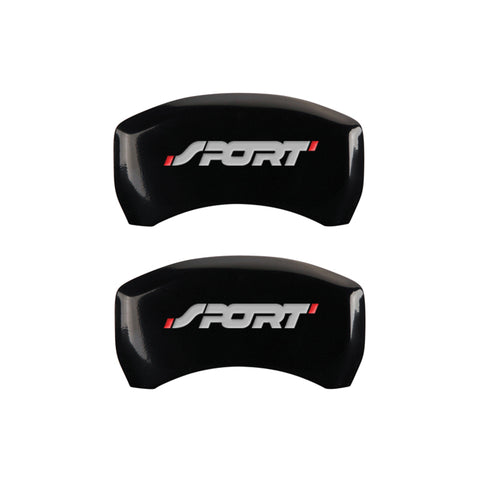 MGP 4 Caliper Covers Engraved Front & Rear No bolts/Sport Black finish silver ch - 10229SSP1BK