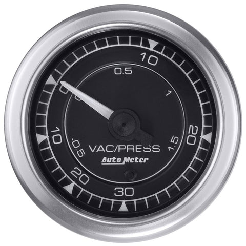 Autometer Chrono 2-1/16in 30INHG-30PSI Vacuum/Boost Gauge - 8159
