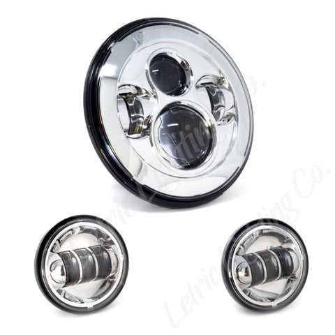 Letric Lighting 7in Led Hdlght W/Pass Lmps Chr - LLC-LHK-7C