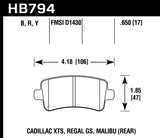 Hawk 13-15 Cadillac XTS Performance Ceramic Street Rear Brake Pads - HB794Z.650