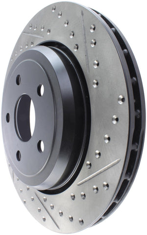 StopTech 12-15 Jeep Cherokee SRT8 Sport Slotted & Drilled Rear Driver Side Brake Rotor - 127.58009L