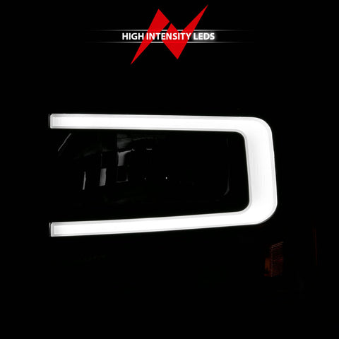 ANZO 99-04 Ford F250/F350/F450/Excursion (excl. 99) Crystal Headlights - w/ Light Bar Black Housing - 111549
