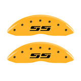 MGP 2 Caliper Covers Engraved Silverado SS Yellow Finish Blk Char 05 Chevy Silverado 1500 - 14238FSS3YL