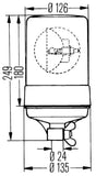Hella Rotating Beacon H12V Yellow Mgs24 2Rl - 004957111