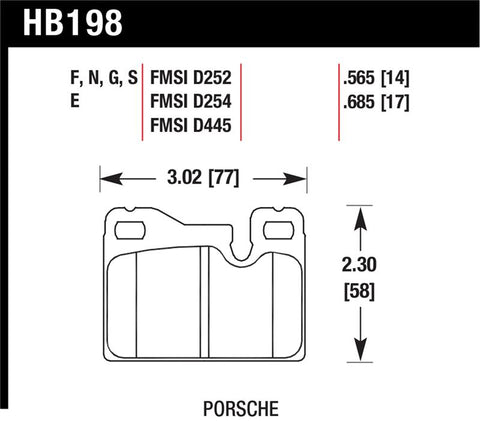 Hawk 77-88 Porsche 924 / 78-85 & 92-95 928 / 83-91 944 HT-10 Rear Race Brake Pads - HB198S.685