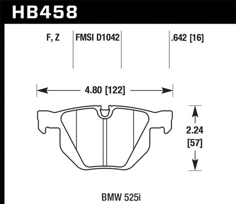 Hawk 07-08 BMW X5 3.0si / 09-13 X5 Xdrive / 10-13 X6 Xdrive Perf Ceramic Rear Street Brake Pads - HB458Z.642