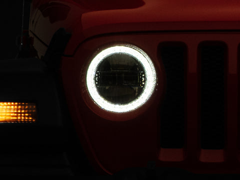 Raxiom 18-22 Jeep Wrangler JL/JT Axial Series LED Headlights- Black Housing (Clear Lens) - J133763