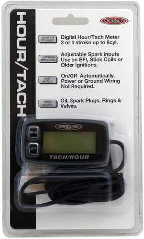 Hardline Hour Tachometer Meter Up To 8 Cylinders - HR-8062-2