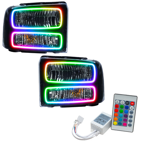Oracle 05-07 Ford F-250/350 SMD HL - Black - ColorSHIFT w/ Simple Controller - 7161-504