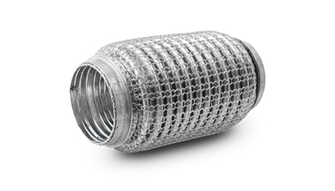 Vibrant SS Flex Coupling w/ Interlock Liner and Mesh Braid 2.25in Inlet/Outlet x 6in long - 66706
