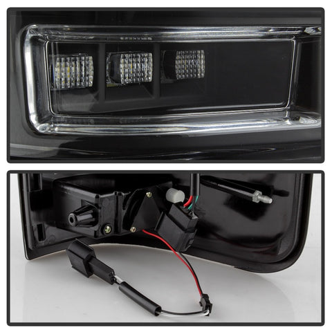Spyder 04-08 Ford F-150 Projector Tail Lights - Light Bar DRL LED - Black ALT-YD-FF15004V2-LBLED-BK - 5084170