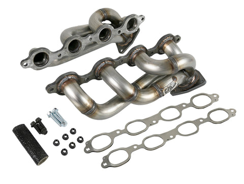 aFe Twisted Steel 1-3/4in 304SS Shorty Headers 2019 GM Silverado / Sierra 1500 V8-5.3L/6.2L - 48-34134