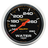 Autometer Liquid Filled Mechanical 2-5/8in 140-280 deg F Water Temperature Gauge Includes 6 - 5431