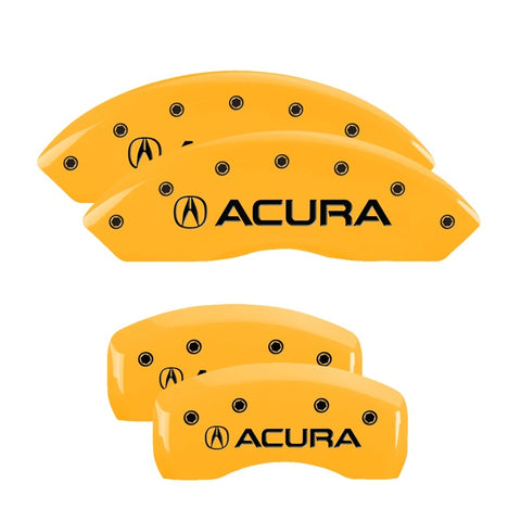 MGP 4 Caliper Covers Engraved Front & Rear Acura Yellow Finish Black Char 2002 Acura RSX - 39005SACUYL
