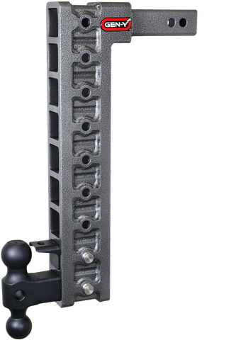 Gen-Y Mega Duty 2in Shank 20in Drop 10K Hitch w/Dual-Ball/Pintle Lock/Stabilizer Kit - GH-329