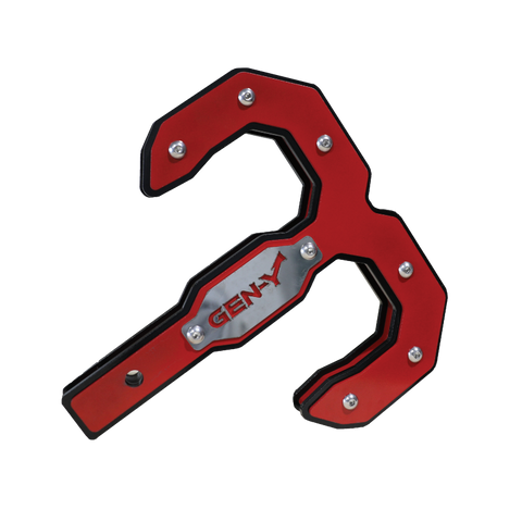 Gen-Y Hulk 2.5 32K Tow Hook 2.5in Shank - Black/Red - GH-0074