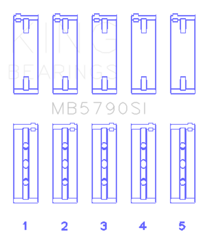 King Porsche M 48 / M 48.50 (Size STD) Main Bearing Set - MB5790SI
