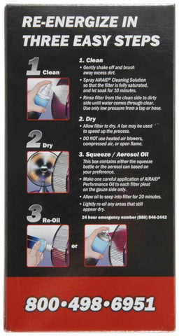 Airaid Renew Kit - 12oz Cleaner / 8oz Squeeze Oil - 790-550