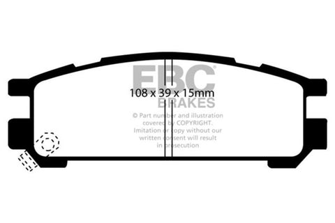 EBC 93-96 Subaru Impreza 1.8 Yellowstuff Rear Brake Pads - DP4821R