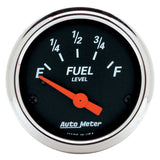 AutoMeter Gauge Fuel Level 2-1/16in. 0 Ohm(e) to 30 Ohm(f) Elec Designer Black - 1425
