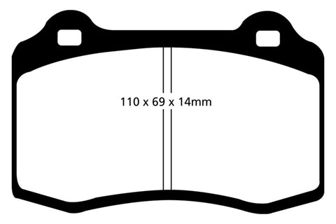EBC 96-00 Lotus Esprit Turbo 2.0 Turbo GT3 Yellowstuff Rear Brake Pads - DP41140R